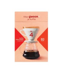 فیلتر کاغذی قهوه دمی 80 عددی سایز 4 gwoon هلند