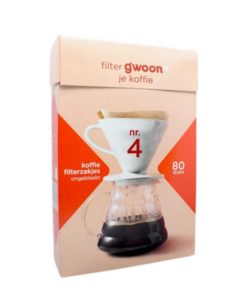فیلتر کاغذی قهوه دمی 80 عددی سایز 4 gwoon هلند