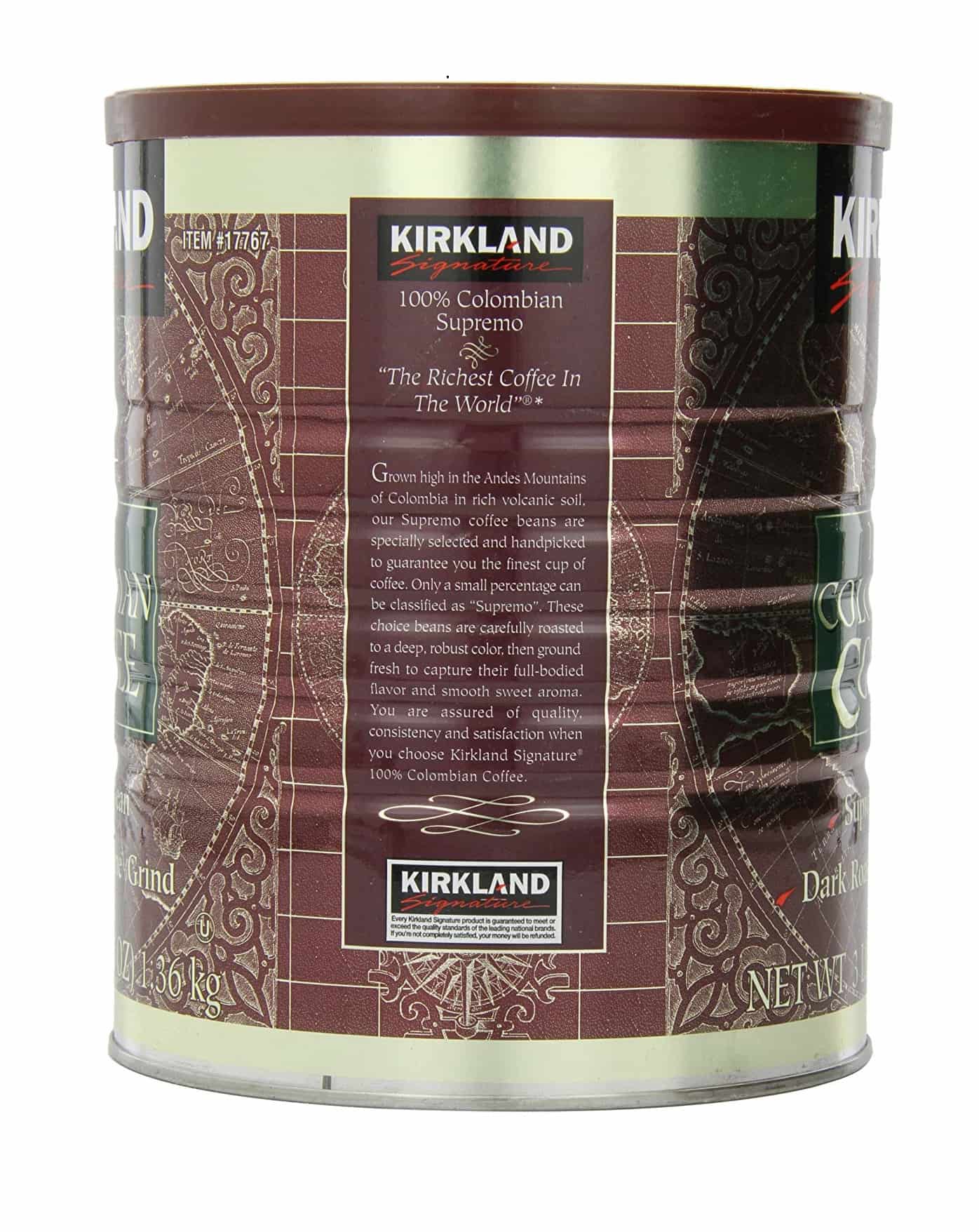 پودر قهوه کلمبیا سوپریمو دارک روست 1.36 پودر قهوه کلمبیا سوپریمو دارک روست KIRKLAND signature 100% Colombian Supremo Coffee