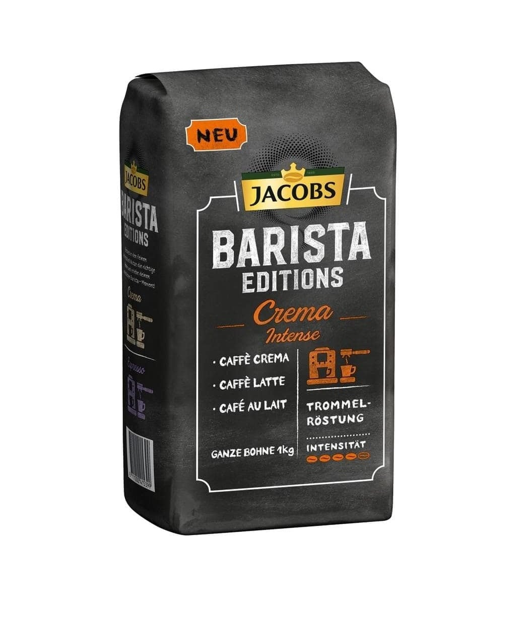 دانه قهوه جاکوبز کرما اینتنسه باریستا ادیشن JACOBS BARISTA EDITIONS CREMA INTENSE دانه قهوه جاکوبز کرما اینتنسه باریستا ادیشن JACOBS BARISTA EDITIONS CREMA INTENSE