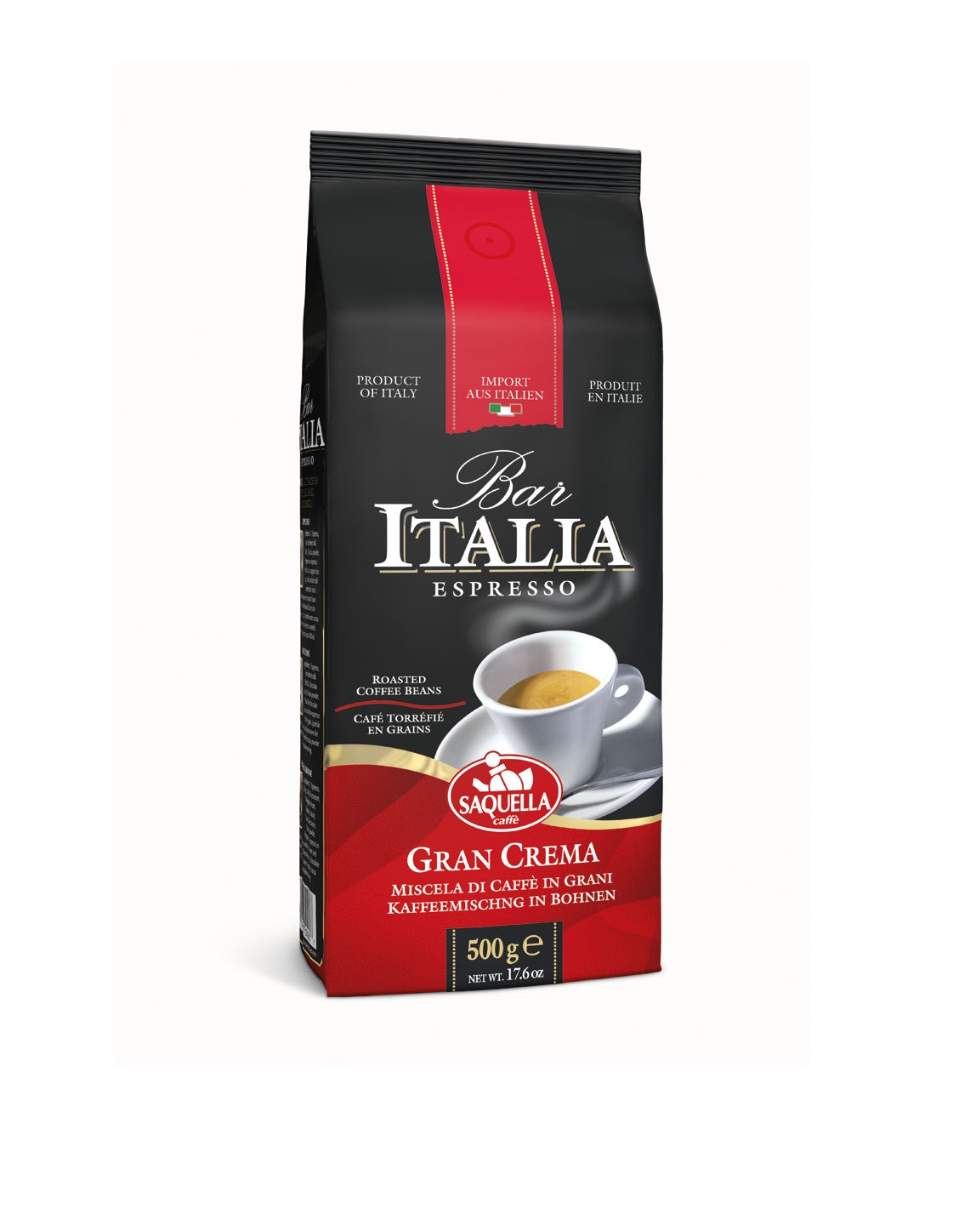 دانه قهوه ساکوئلا ایتالیا بار گران کرما اسپرسو SAQUELLA Bar Italia Gran Crema دانه قهوه ساکوئلا ایتالیا بار گران کرما اسپرسو SAQUELLA Bar Italia Gran Crema